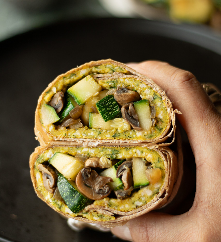 Easy and delicious Tofu and chickpea wrap recipe