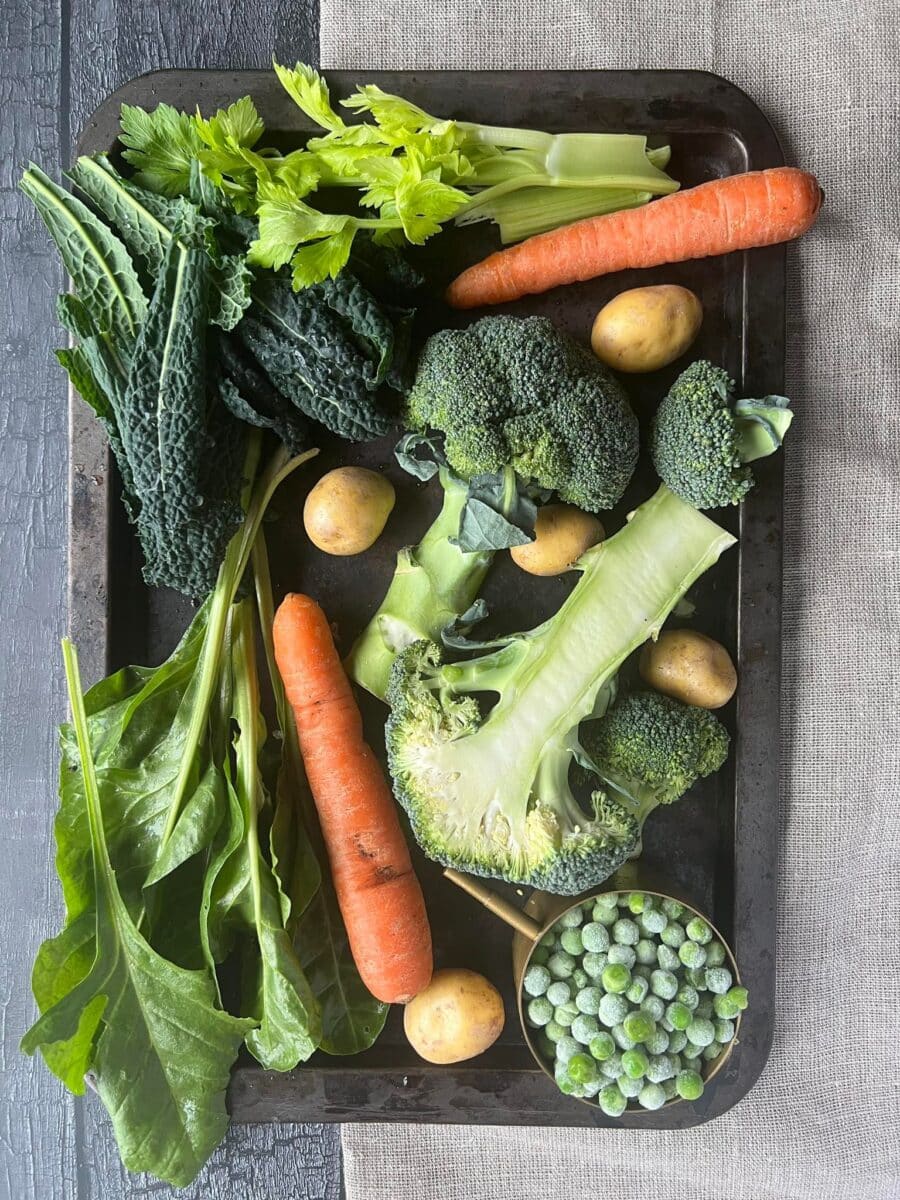 green immune boosting vegan vegetable soup ingredient