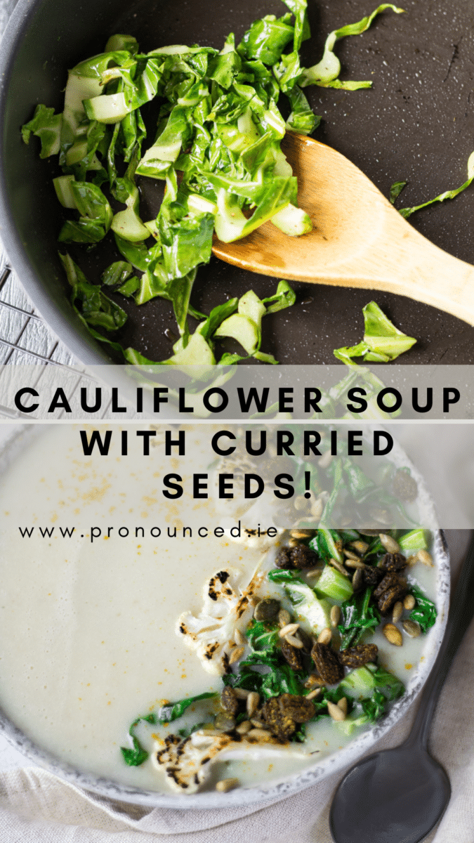 cauliflower soup with curried seeds