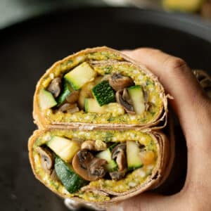 Tofu and chickpea wrap in alunch box